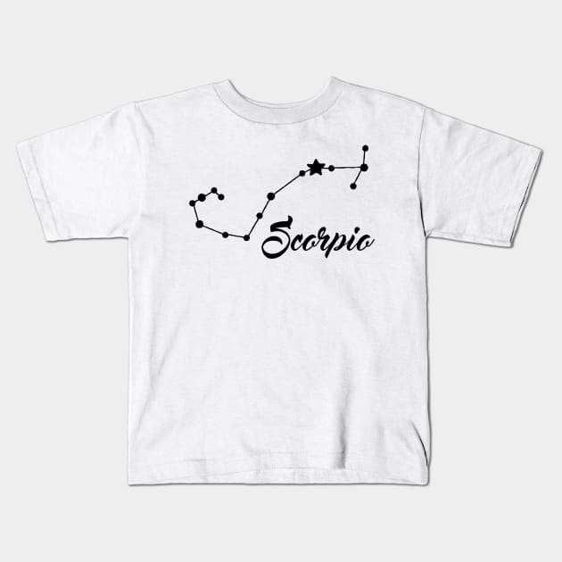 Scorpio - Black print Kids T-Shirt by smgonline